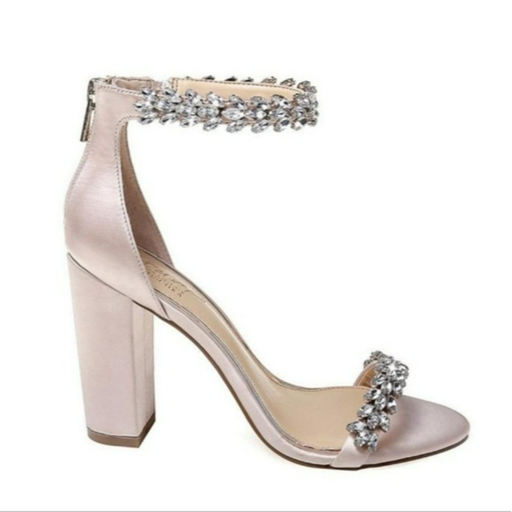 Jewel Badgley Mischka Mayra Evening Sandals Champagne 9 - Picture 2 of 8